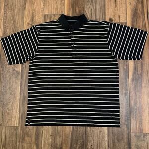 Cutter & Buck Signature Collection Stripped Polo 100% Mercerized Cotton Black XL